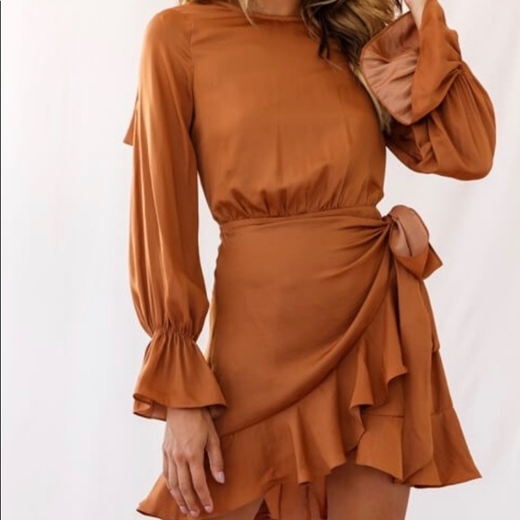 Camel Colored Dress - Picture 3 of 4